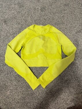 Gymshark Neon Yellow Long Sleeve Seamless Crop